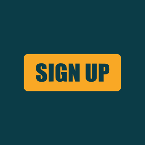 Yellow 'Sign Up' button on a dark teal background